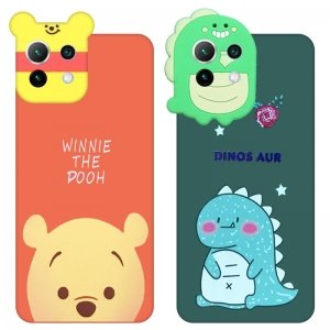 قاب سه بعدی سیلیکونی طرح عروسک های دایناسور و خرسی POOH مناسب برای گوشی Xiaomi MI 11 LITE مدل محافظ لنزدار مجهز به آستر فیبری (Silicone Hi Copy)