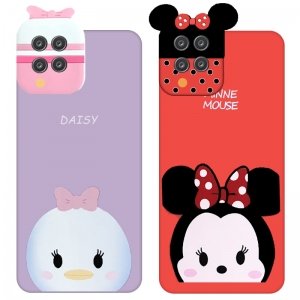 قاب سه بعدی سیلیکونی طرح عروسک های میکی موس و اردک Daisy مناسب برای گوشی Samsung Galaxy A12 / M12 مدل محافظ لنزدار مجهز به آستر فیبری (Silicone Hi Copy)