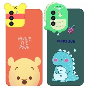 قاب سه بعدی سیلیکونی طرح عروسک های دایناسور و خرسی POOH مناسب برای گوشی Xiaomi POCO M3 مدل محافظ لنزدار مجهز به آستر فیبری (Silicone Hi Copy)