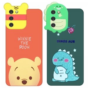 قاب سه بعدی سیلیکونی طرح عروسک های دایناسور و خرسی POOH مناسب برای گوشی Samsung Galaxy A02S / A03S مدل محافظ لنزدار مجهز به آستر فیبری (Silicone Hi Copy)