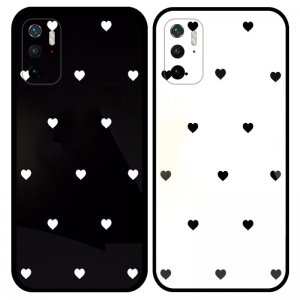 قاب پشت گلس لاولی مناسب برای گوشی Xiaomi Poco M3 Pro / Redmi Note 10 5G همراه با بند آویز چرم طرح قلبی (مجهز به محافظ لنز)