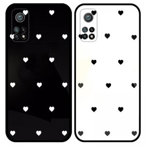 قاب پشت گلس لاولی مناسب برای گوشی Xiaomi MI 10T / 10T Pro همراه با بند آویز چرم طرح قلبی (مجهز به محافظ لنز)