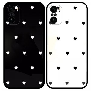 قاب پشت گلس لاولی مناسب برای گوشی Xiaomi Poco F3 همراه با بند آویز چرم طرح قلبی (مجهز به محافظ لنز)