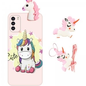 قاب دخترانه مدل عروسکی یونیکورن برای گوشی Xiaomi Poco M3 همراه با پاپ سوکت و پام پام طرحدار سیلیکونی (محافظ لنزدار) Unicorn 3D Fantasy Case