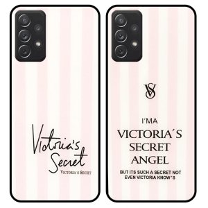 قاب پشت گلس دخترانه مدل ویکتوریا سیکرت برای گوشی Samsung Galaxy A52 4G/5G/S طرحدار فانتزی آنجل و بیوتی Victoria Arrival Glass case