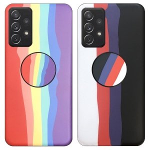 قاب موبایل imd سامسونگ گلکسی A52 4G/5G/S رنگین کمانی مناسب برای استایل های خاص مردانه و زنانه در دو طرح کاپوچینو و آلفردو