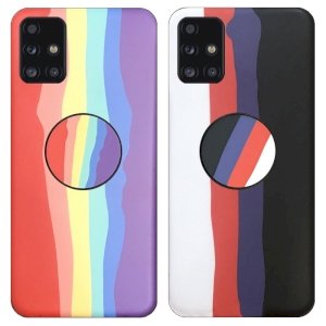 قاب موبایل imd سامسونگ گلکسی A51 رنگین کمانی مناسب برای استایل های خاص مردانه و زنانه در دو طرح کاپوچینو و آلفردو