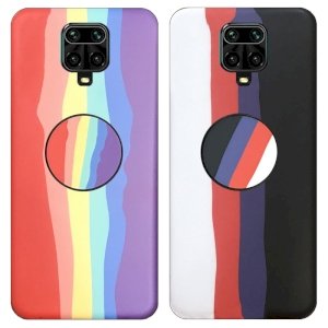 قاب موبایل imd شیائومی ردمی نوت 9 اس و 9 پرو رنگین کمانی مناسب برای استایل های خاص مردانه و زنانه در دو طرح کاپوچینو و آلفردو