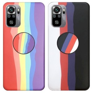 قاب موبایل imd شیائومی ردمی نوت 10 فورجی و 10 اس رنگین کمانی مناسب برای استایل های خاص مردانه و زنانه در دو طرح کاپوچینو و آلفردو