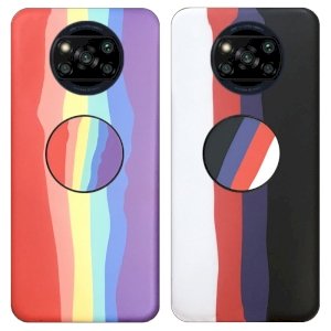 قاب موبایل imd شیائومی پوکو ایکس 3 رنگین کمانی مناسب برای استایل های خاص مردانه و زنانه در دو طرح کاپوچینو و آلفردو