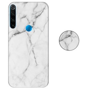 قاب ماربل IMD گوشی شیائومی ردمی نوت 8 طرح سنگی مرمر سفید به همراه پاپ سوکت ست