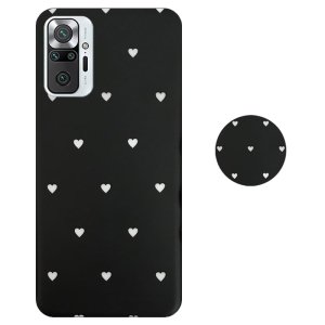 قاب گوشی Xiaomi Redmi Note 10 Pro مدل آی ام دی لاولی طرح قلب مشکی به همراه پاپ سوکت