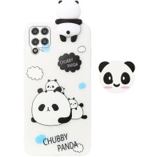 قاب فانتزی عروسکی پاندا کیس Panda Case مناسب برای گوشی Samsung Galaxy A22 4G مدل نیمه شفاف سه بعدی