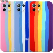 قاب سیلیکونی گوشی شیائومی Xiaomi MI 11 Lite مدل رنگین کمانی (ویتنامی اصل)