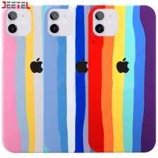 کاور سیلیکونی گوشی ایفون IPHONE 11 مدل رنگین کمانی (ویتنامی اصل)