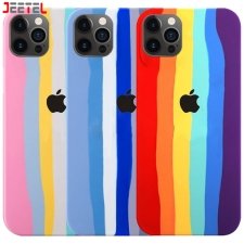کاور سیلیکونی گوشی ایفون IPHONE 12 Pro Max مدل رنگین کمانی (ویتنامی اصل)