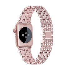 بند اپل واچ طرح زنانه رزگلد نگین دار سایز 38 میلی متر