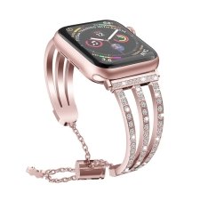 بند اپل واچ طرح کت واک نگین دار سایز 38 میلی متر