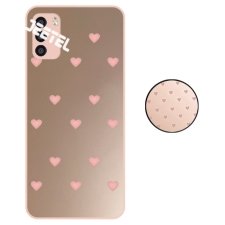 کاور گوشی شیائومی Xiaomi POCO M3 مدل آینه ای قلبی صورتی