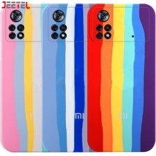 قاب سیلیکونی گوشی شیائومی Xiaomi Poco X4 Pro 5G مدل رنگین کمانی (ویتنامی اصل)