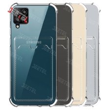 گارد شفاف ایربگ دار برای گوشی Samsung Galaxy A12 مدل ژله ای محافظ لنزدار