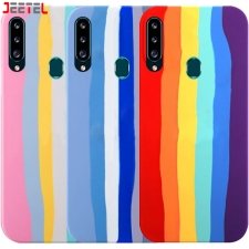 قاب سیلیکونی گوشی سامسونگ Samsung Galaxy A20S مدل رنگین کمانی
