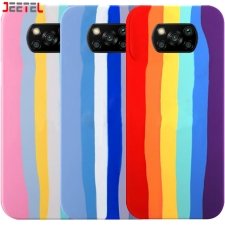 قاب سیلیکونی گوشی شیائومی Xiaomi Poco X3 NFC مدل رنگین کمانی (ویتنامی اصل)