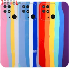 قاب سیلیکونی گوشی شیائومی Xiaomi Redmi 10C / Poco C40 مدل رنگین کمانی (ویتنامی اصل)