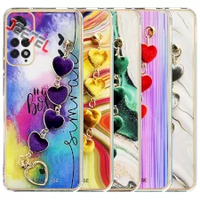 قاب گوشی دخترانه شیائومی Xiaomi Redmi Note 11 Pro Plus مدل ماربل پام پام زنجیردار