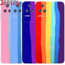 قاب سیلیکونی رنگین کمانی گوشی Xiaomi POCO F4 5G مدل زیر بسته محافظ لنزدار (ویتنامی اورجینال)
