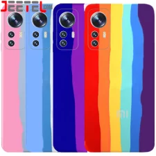 قاب سیلیکونی رنگین کمانی گوشی Xiaomi 12 / 12X مدل زیر بسته محافظ لنزدار (ویتنامی اورجینال)
