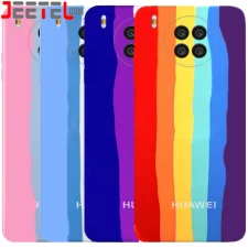 قاب سیلیکونی رنگین کمانی گوشی آنر Honor 50 Lite مدل زیر بسته محافظ لنزدار (ویتنامی اورجینال)