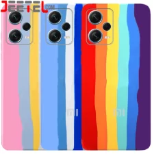 قاب سیلیکونی رنگین کمانی گوشی Xiaomi Redmi Note 12 5G مدل زیر بسته محافظ لنزدار (ویتنامی اورجینال)