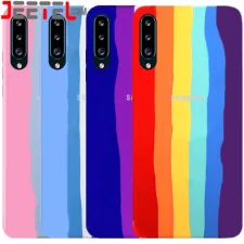 قاب سیلیکونی گوشی سامسونگ Samsung Galaxy A50/A30S مدل رنگین کمانی (متریال ویتنامی)