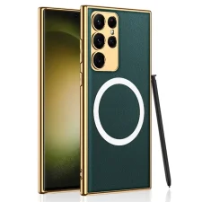 کاور چرمی طلایی برای گوشی Samsung Galaxy S23 Ultra