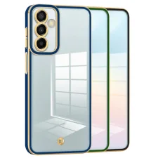 قاب اورجینال الکتروپلیتینگ Samsung Galaxy A24 مدل دور طلایی پشت شفاف