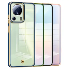 قاب اورجینال الکتروپلیتینگ Xiaomi 13 Lite مدل دور طلایی پشت شفاف