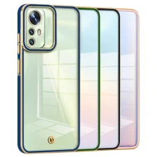 قاب اورجینال الکتروپلیتینگ Xiaomi Redmi Note 12S مدل دور طلایی پشت شفاف