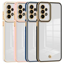 قاب اورجینال الکتروپلیتینگ Samsung Galaxy A53 (5G) مدل دور طلایی پشت شفاف