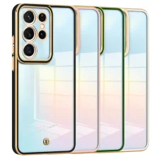 قاب اورجینال الکتروپلیتینگ Samsung Galaxy S21 Ultra مدل دور طلایی اسپیس