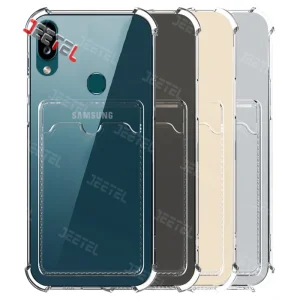قاب شفاف کپسولی برای گوشی Samsung A20/A30 مدل جاکارتی محافظ لنزدار
