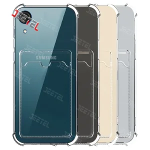 قاب شفاف کپسولی برای گوشی Samsung A03 Core مدل جاکارتی محافظ لنزدار