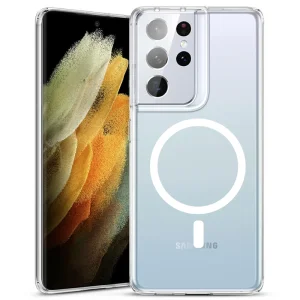 قاب اورجینال دکمه فلزی برای گوشی Samsung Galaxy S21 Ultra تمام شفاف از برند Berlia