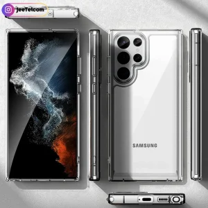 کاور شفاف اورجینال برای گوشی Samsung Galaxy S22 Ultra مدل دکمه فلزی از برند Berlia