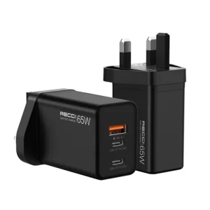 آداپتور 65 وات فست شارژ QC3.0 مدل RECCI RC56U