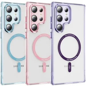 قاب ژله ای برای گوشی Samsung Galaxy S23 Ultra مدل متال لنز مگ سیف دار