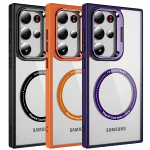 قاب اورجینال مدل پاپ لنز برای Samsung Galaxy S22 Ultra طرح مغناطیسی هولدر دار