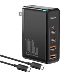 شارژر دیواری باسئوس مدل GaN2 Pro 100W به همراه کابل تبدیل USB-C