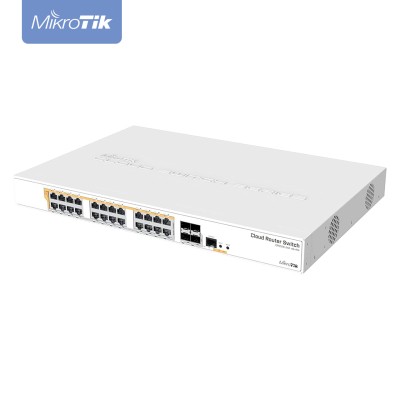 روتر سوئیچ میکروتک ۲۴ پورت مدل CRS328-24P-4S+RM