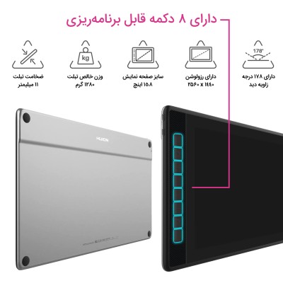 تبلت گرافیکی و قلم نوری هویون مدل Kamvas 24 Plus 2K QHD